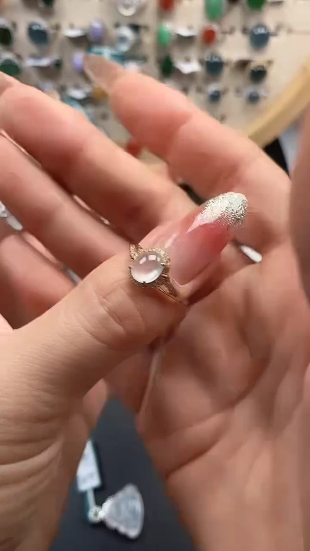 银S925镶嵌戒指翡翠天然翡翠10.14/0049