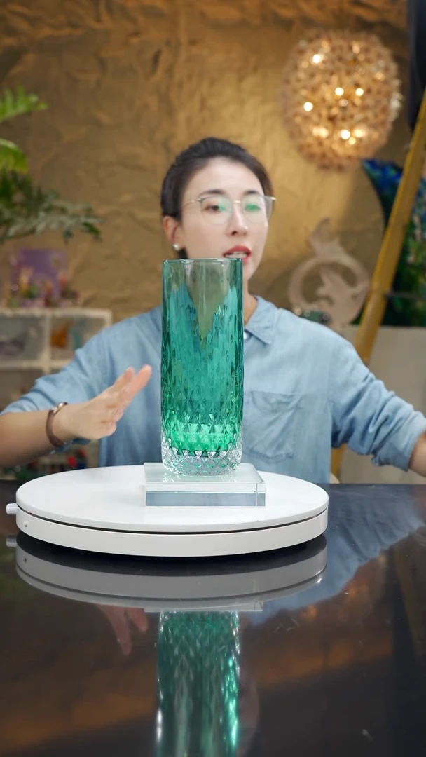 手工艺品琉璃福利湖水绿设计款花瓶