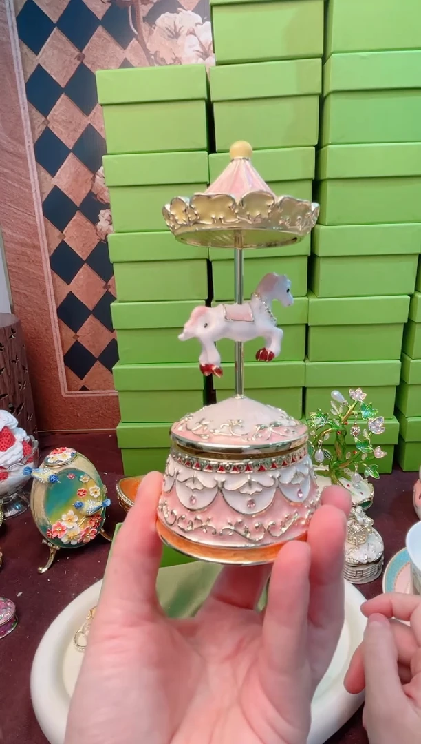 锌合金珐琅彩首饰盒摆件默认微瑕不退不换～