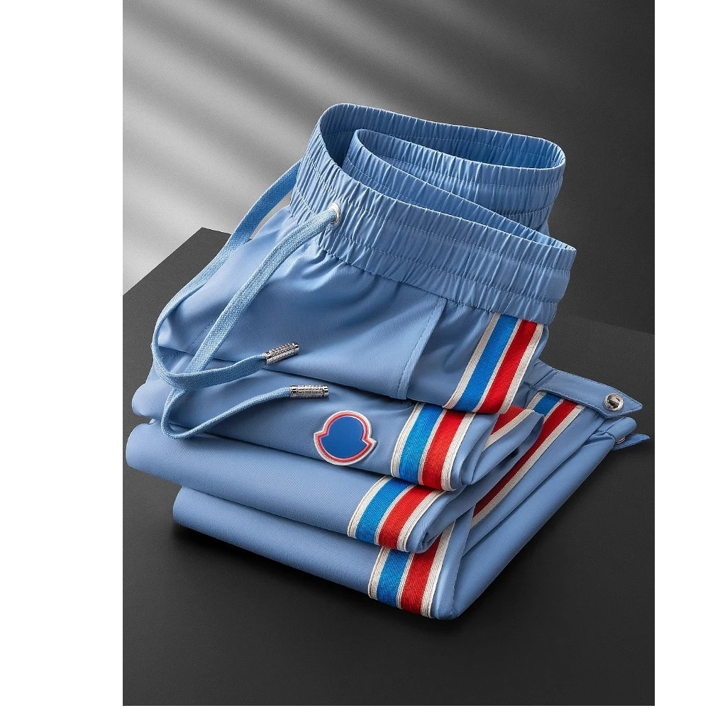 曼库帕娅侧边织带卫裤男直筒小脚修身欧货高端冰丝速干休闲运动裤