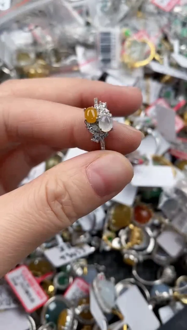 银S925镶嵌戒指翡翠333              4