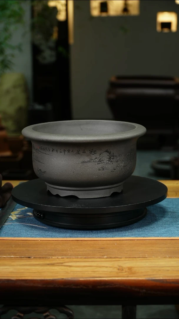 紫砂花盆+精品兰花盆