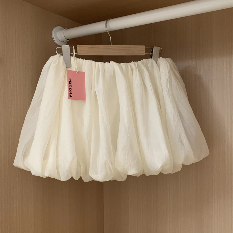 2025早春新款韩系贵气千金风低腰褶皱花苞裙短款甜辣气质半身裙女