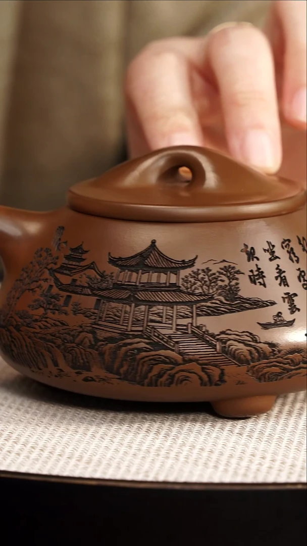 茶壶紫砂宜兴紫砂 景舟石瓢 明朝土 蒋华 约240cc 566