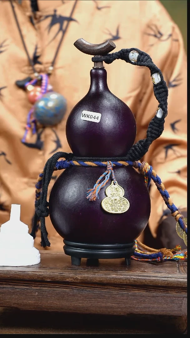 WK045藏绳款大漆酒葫芦（现货现发）