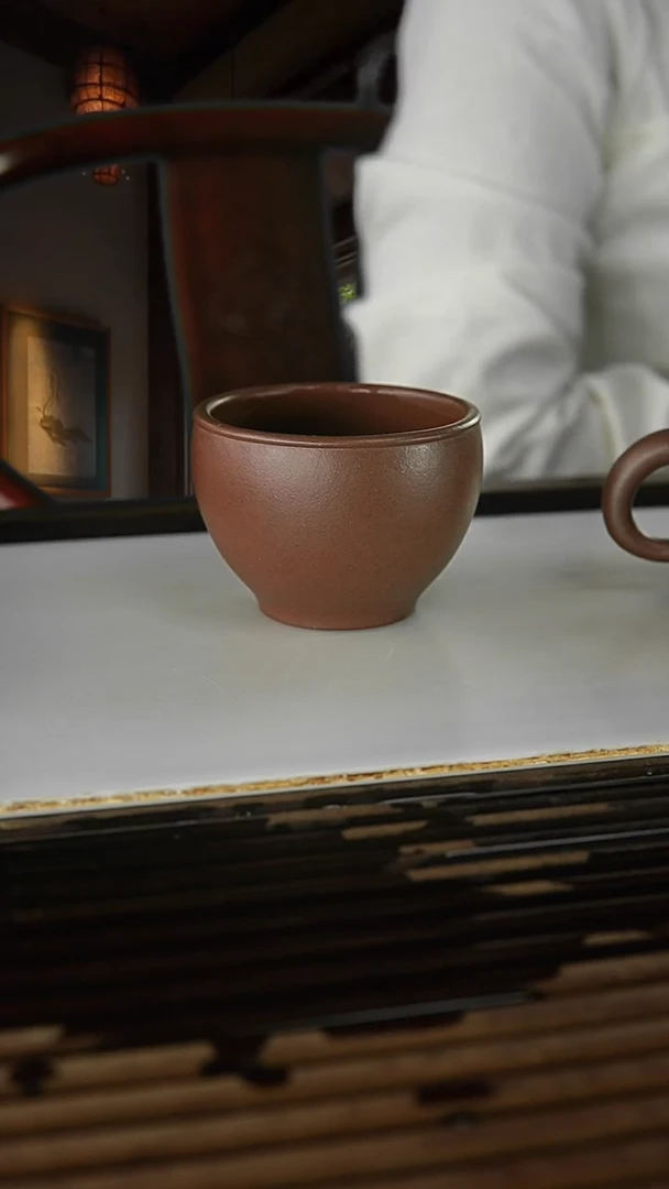 茶壶紫砂**黑星土缸杯200cc微瑕