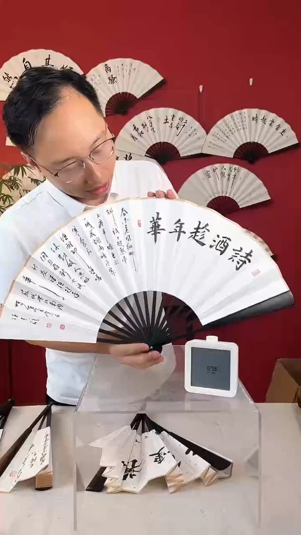 书法战*扬诗酒趁年华书法扇子