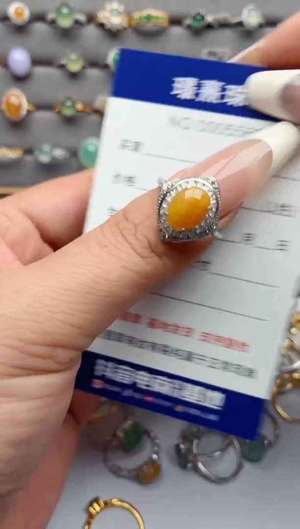 银S925镶嵌戒指翡翠.