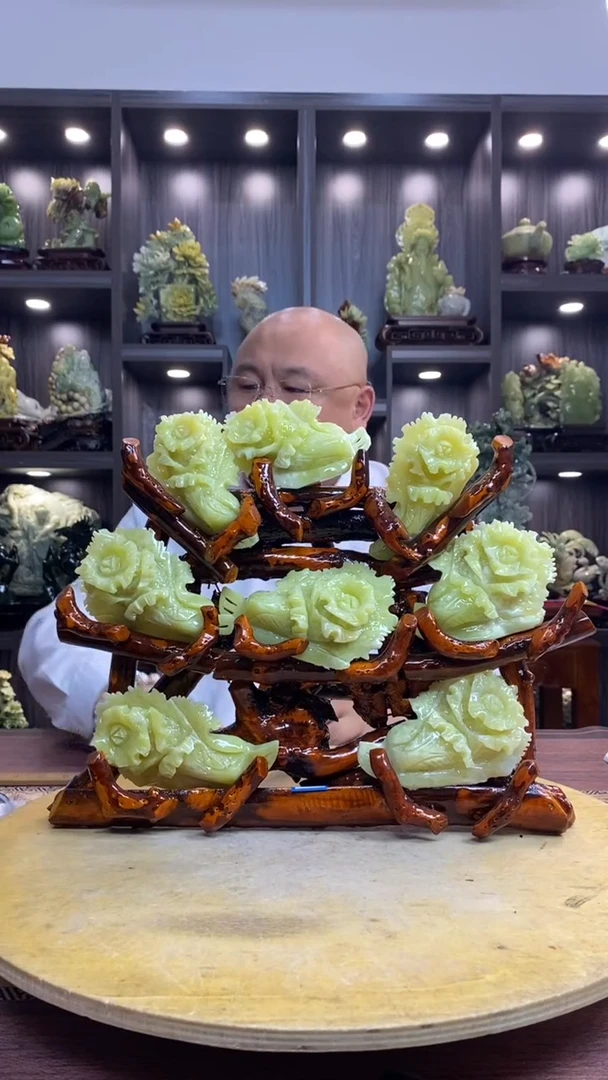 玉心*玉岫岩料手工雕刻装饰摆件居家送礼一物一图