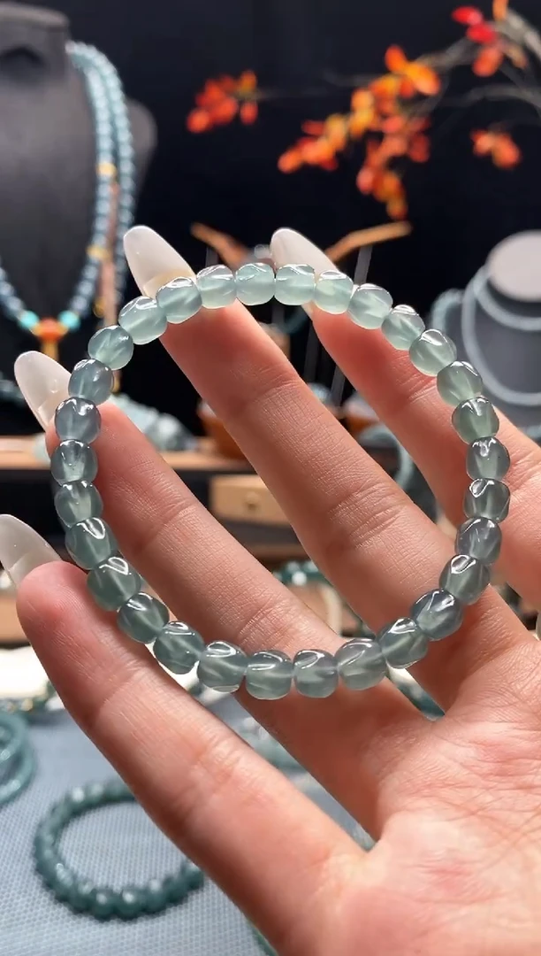 未镶嵌手链翡翠6.4mm百香籽手串