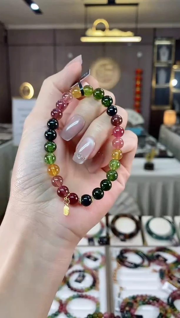 【闪购商品】碧玺收藏级单圈手串7mm+未镶嵌（多样性发一条）hon