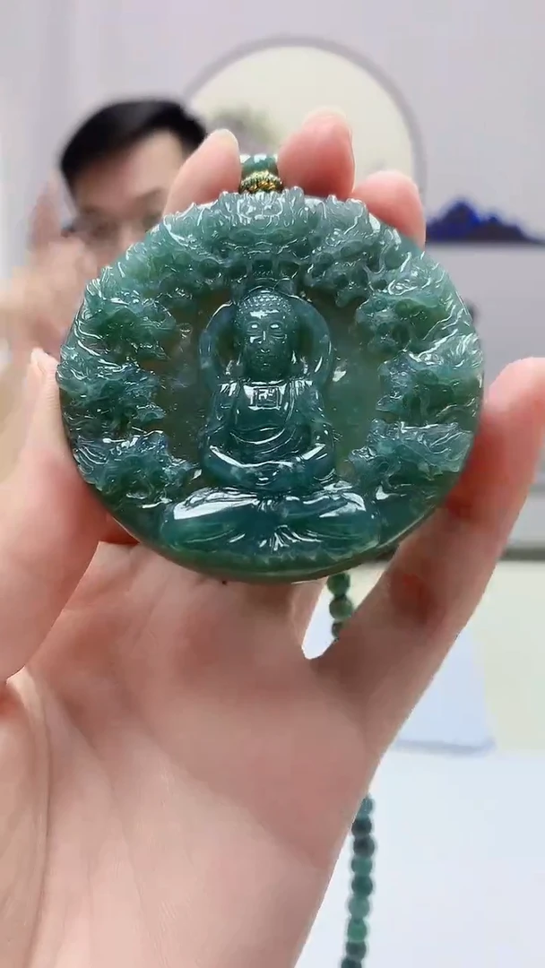 定制翡翠未镶嵌5124zm-毛货挂件60九龙观音