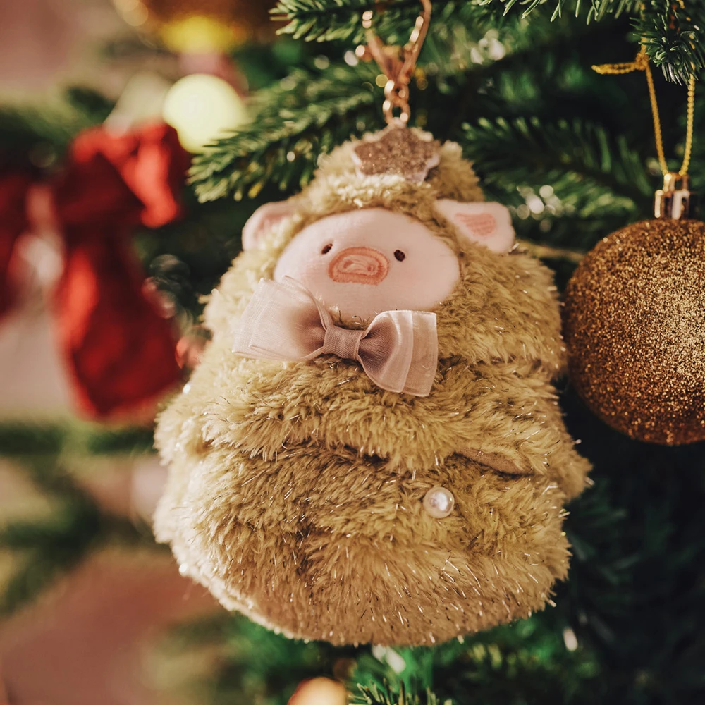 lulu猪钥匙扣圣诞旅行农场系列毛绒公仔抱枕玩偶背包可爱挂件礼物