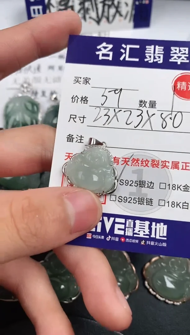 翡翠银S925镶嵌颈饰·