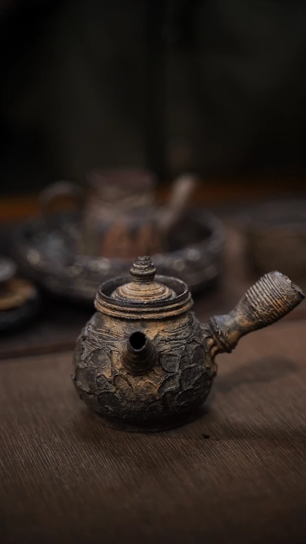 全手工制作  南蛮侧把壶