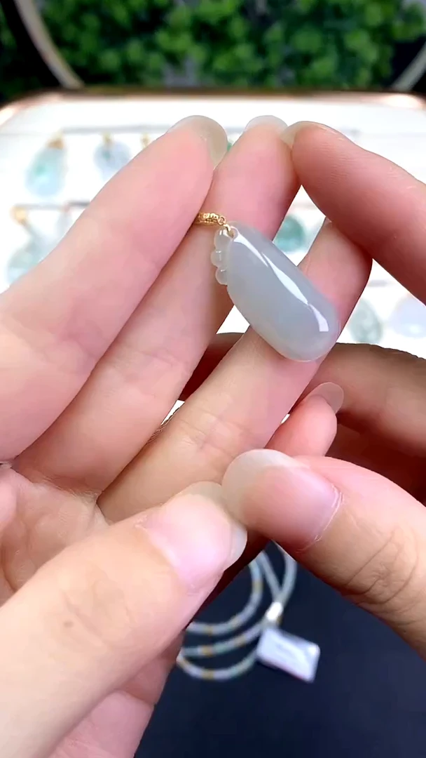 吊坠(不含链)18K金镶嵌翡翠福瓜-@@CMT