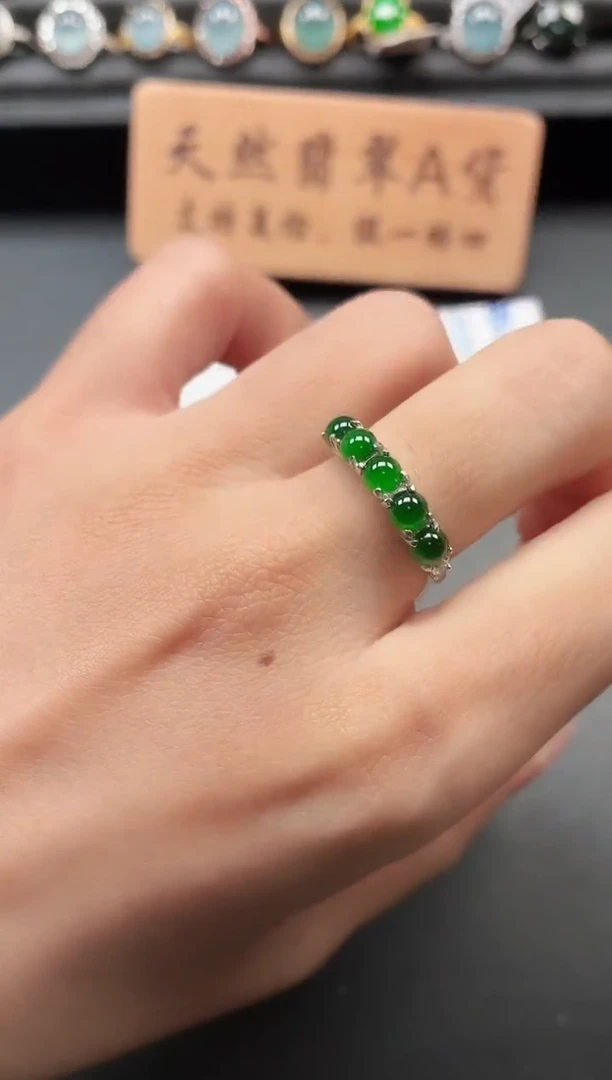 银S925镶嵌戒指翡翠111