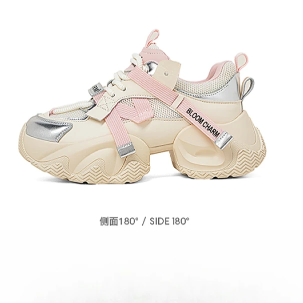 【康莉COMELY】舒适百搭时尚老爹拼新款休闲厚底撞色小个子运动鞋