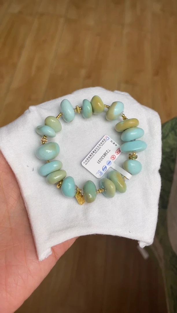 银S925镶嵌绿松石手串69
