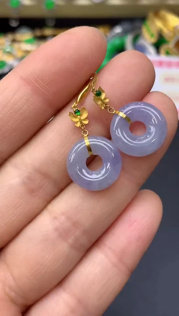 18K金镶嵌翡翠耳饰58-中国好珍宝