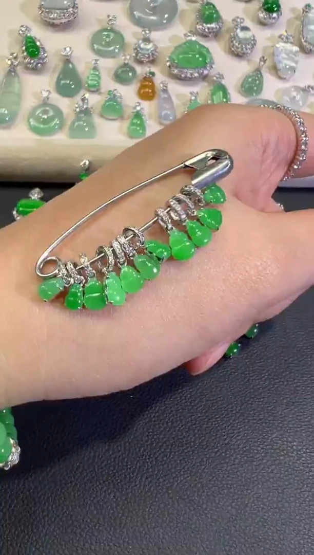 吊坠(不含链)18K金镶嵌翡翠B27|（多样性发其一）