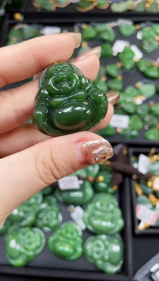 【闪购商品】和田玉吊坠18K金镶嵌多样性发一