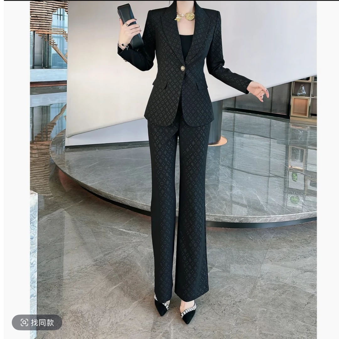 1364法式休闲风时尚套装时尚正装秋冬女装显瘦秋季阔腿