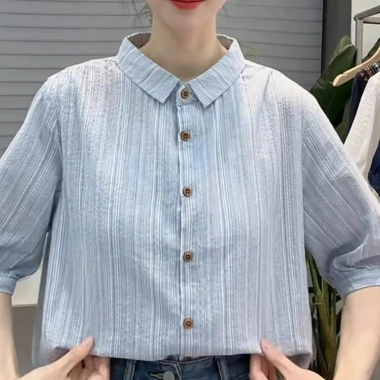 604#衬衫条纹衬衫原创高货高级唯美港风高级感