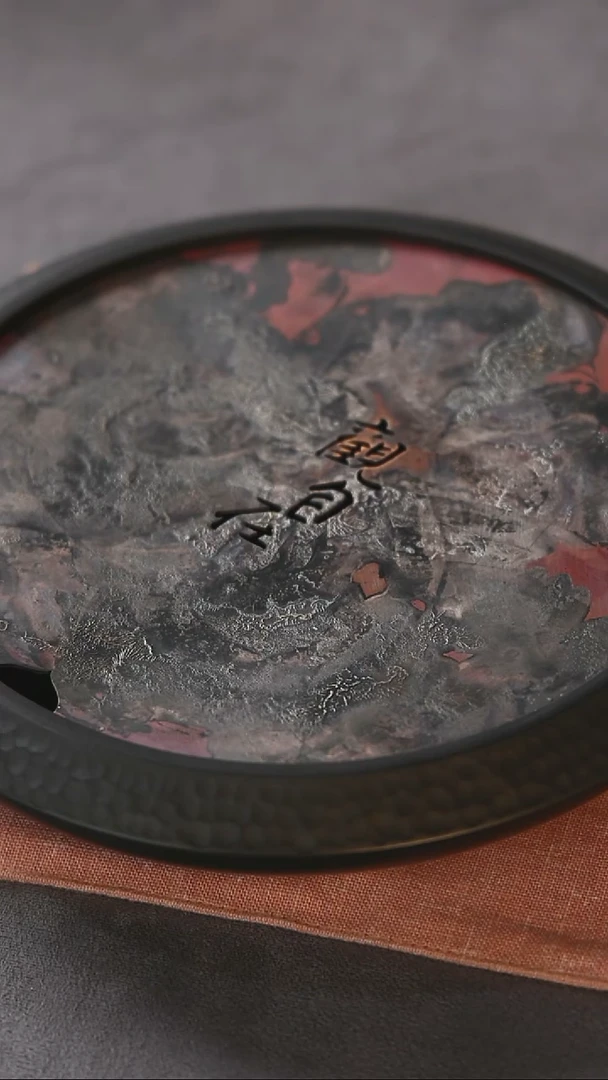 紫砂壶承焐灰锤纹观自在壶承