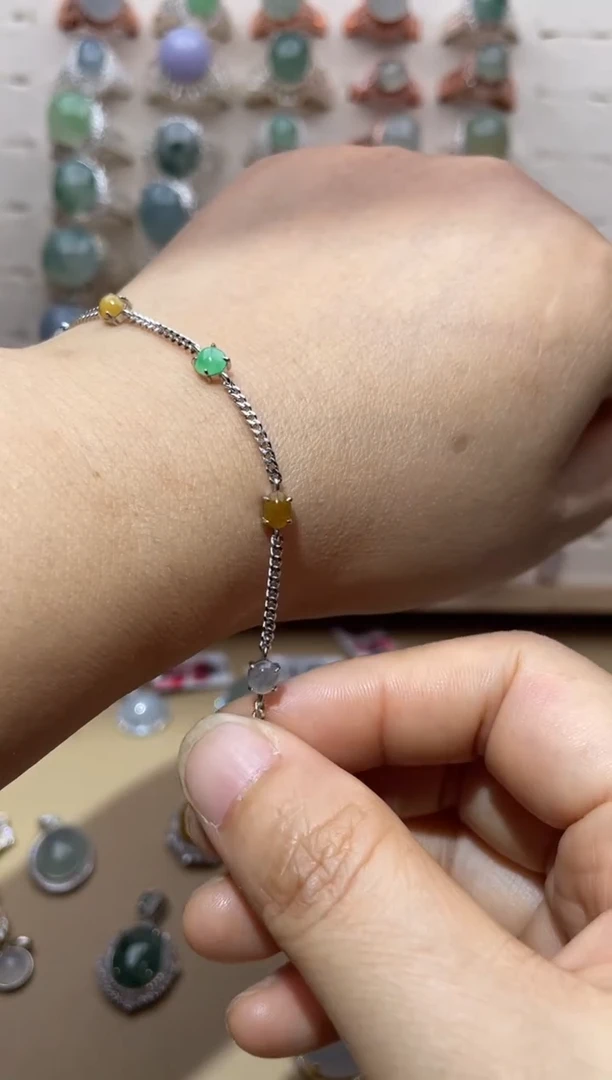 银S925镶嵌手链翡翠111111111111111111111