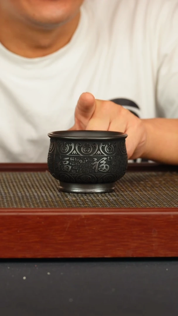 紫砂茶宠宜兴原矿紫砂杯