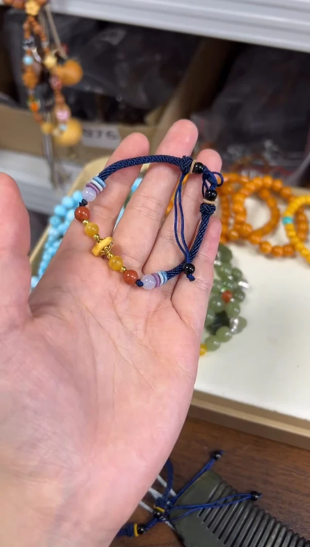 未镶嵌蜜蜡手链老蜜蜡原皮多宝编制手绳[1905]