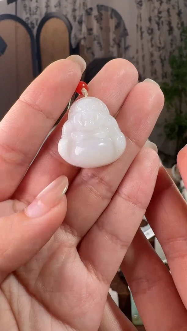 颈饰未镶嵌和田玉25白玉佛公