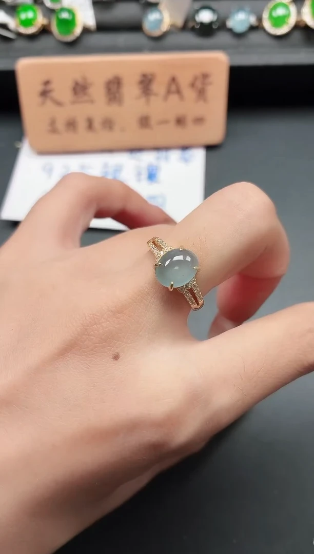 银S925镶嵌戒指翡翠111