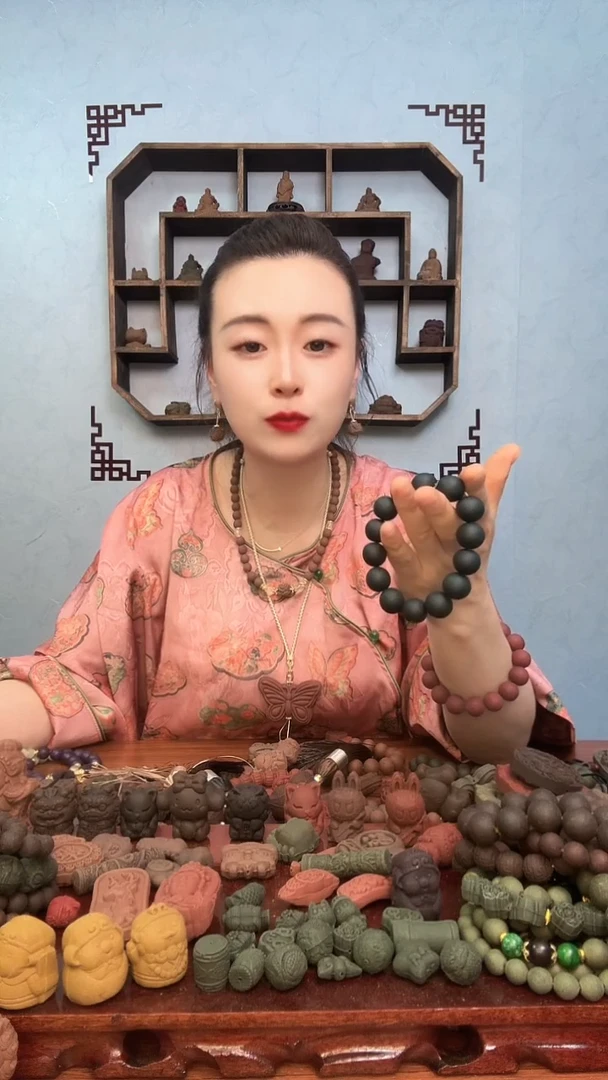 泥塑瑕疵1.5花蕊夫人手串