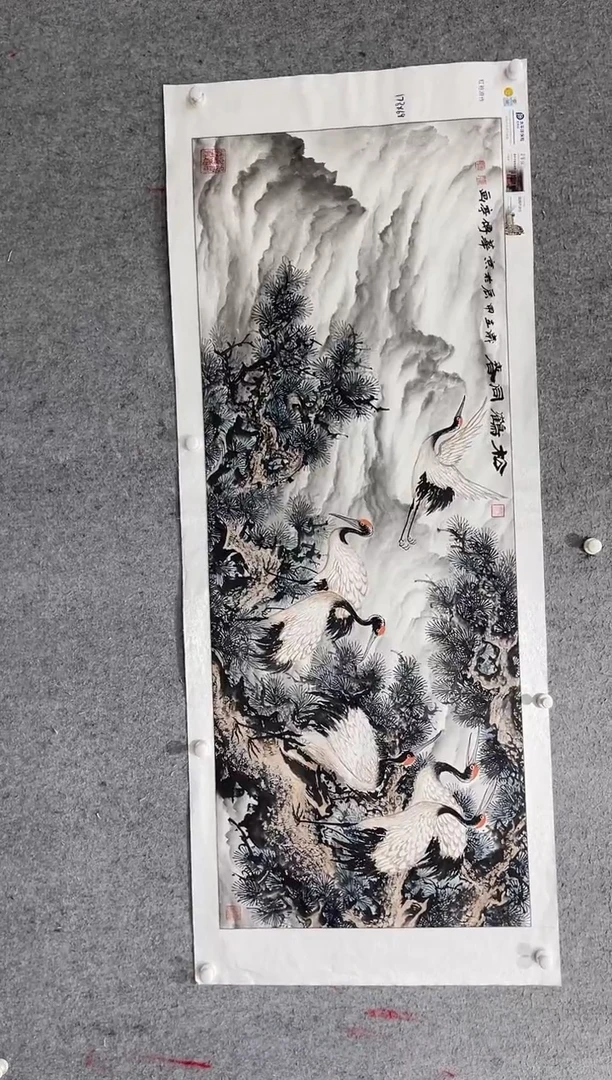 国画张传亭老师的红袍作品