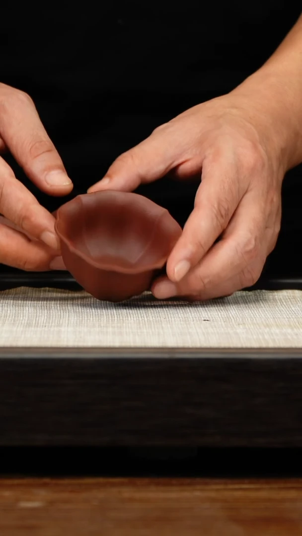 茶壶紫砂紫泥经纹杯