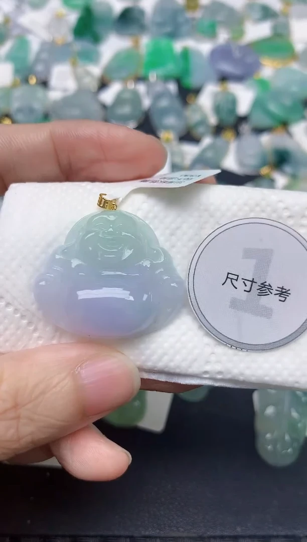 颈饰18K金镶嵌翡翠天然缅甸A货翡翠