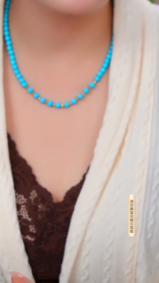 18K金镶嵌绿松石项链多样性发一