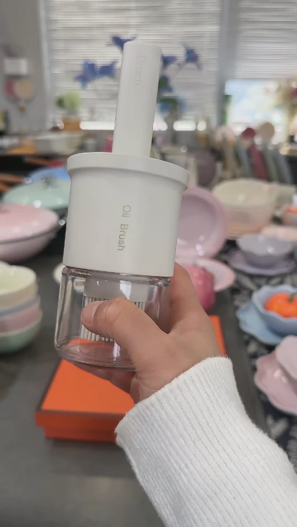 【闪购商品】瓷1个装油刷瓶300ml-奶油白