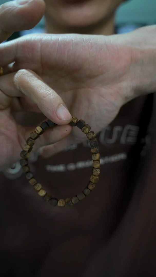 手串沉香海南莺歌绿棋楠0.6方糖单圈