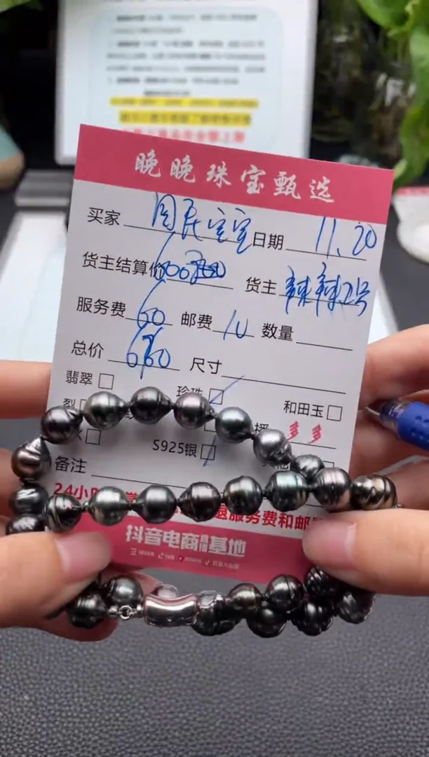 颈饰银S925镶嵌海水珍珠国**宝项链