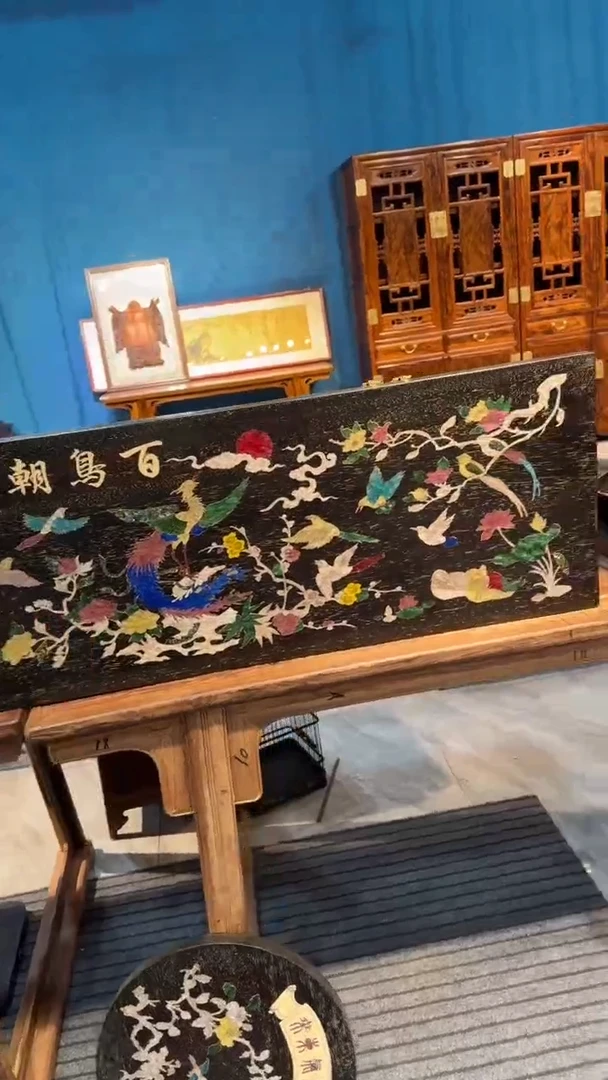 木紫檀螺钿百鸟朝凤牌匾邵氏紫檀木艺