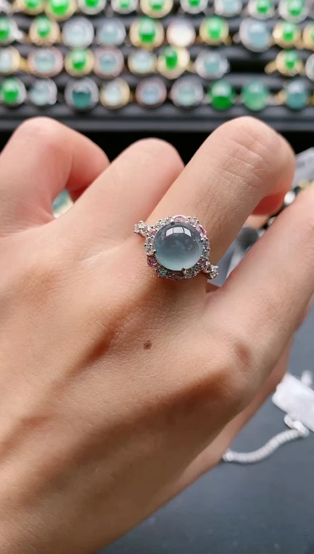 【闪购商品】翡翠戒指银S925镶嵌111111