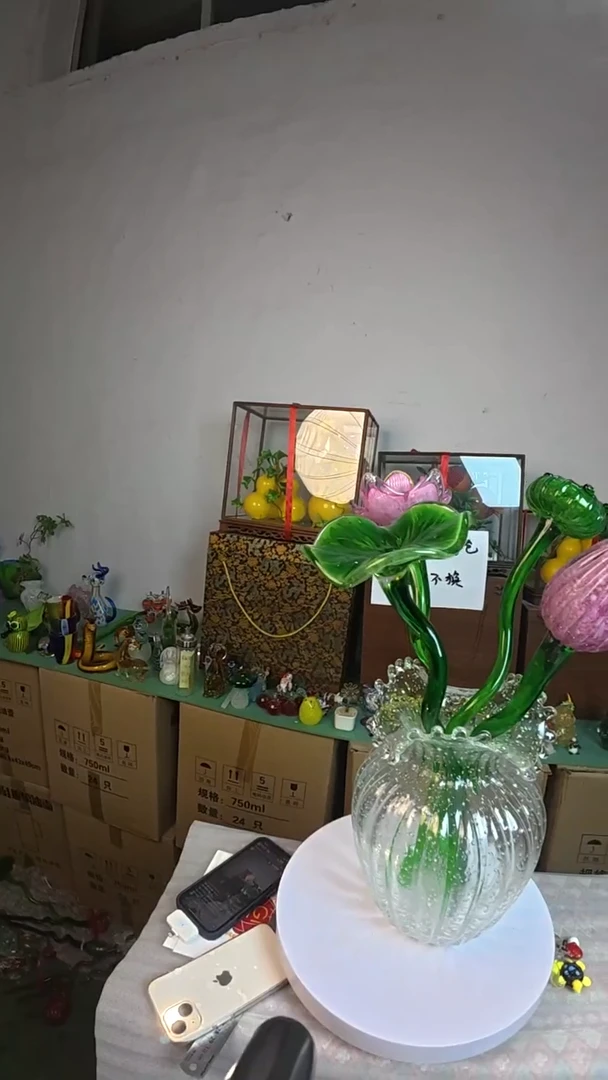 琉璃淄博非遗琉璃荷花4件套