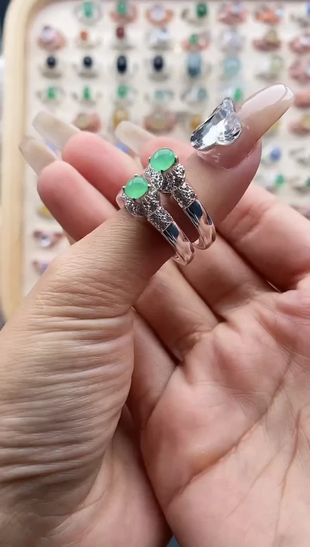 【闪购商品】翡翠戒指未镶嵌缅甸天然A货翡翠333  1+8