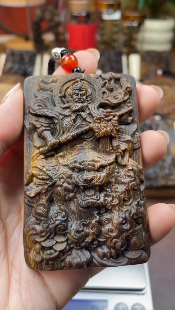 木木雕款芽庄  霸气赵公明  8cm 送养香瓶