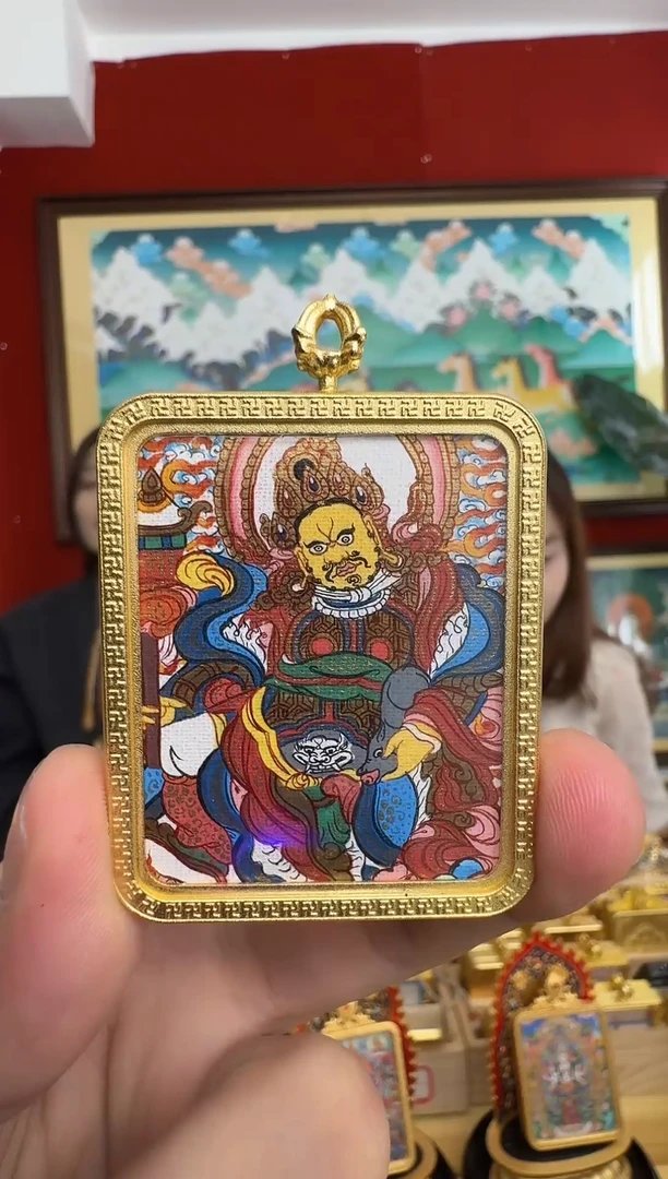 吊坠黄C-热贡纯手绘