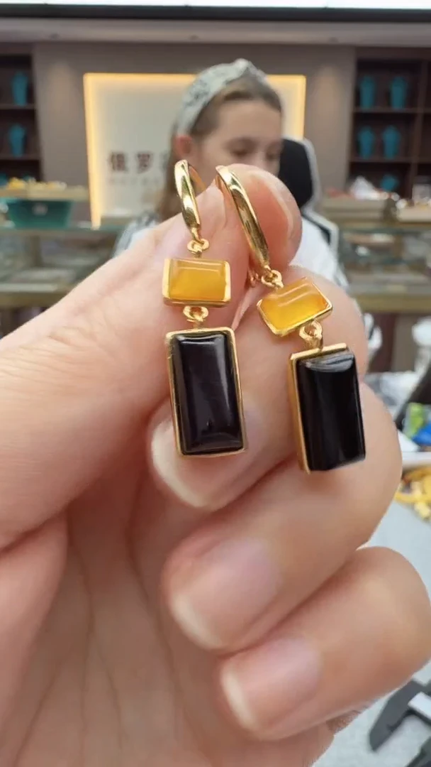 未镶嵌琥珀耳饰241秒拼号假一罚十