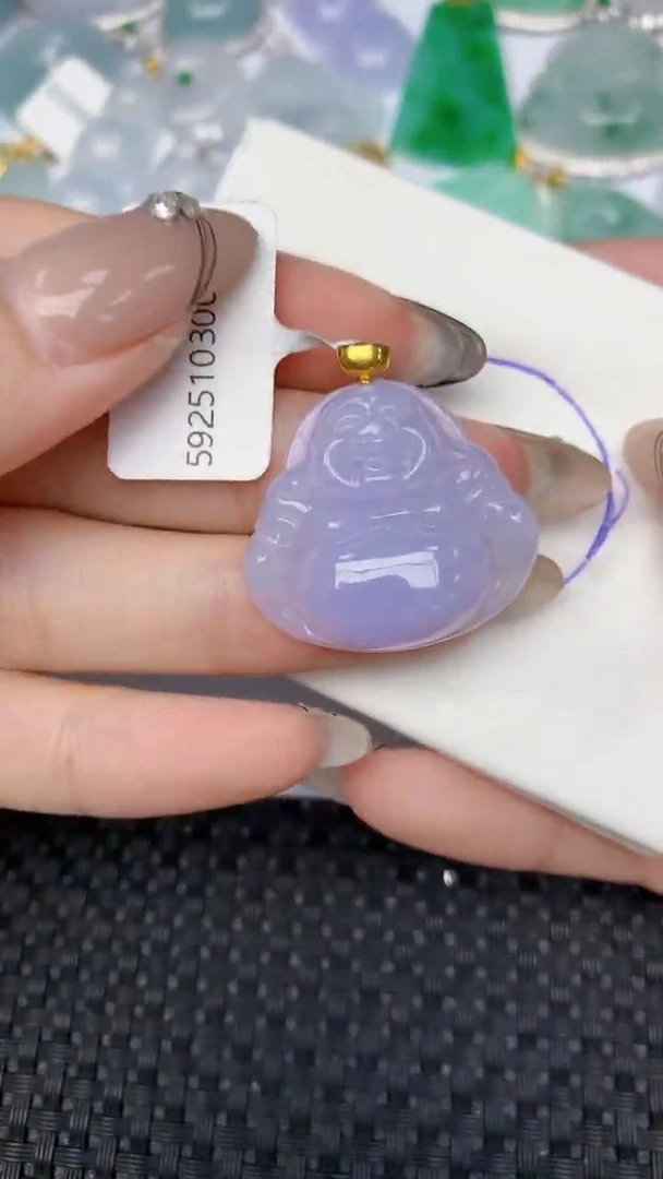 颈饰18K金镶嵌翡翠天然缅甸翡翠a货百元以上9元证书费自理